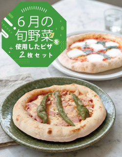 6月の旬野菜を使用したピザ2枚セット