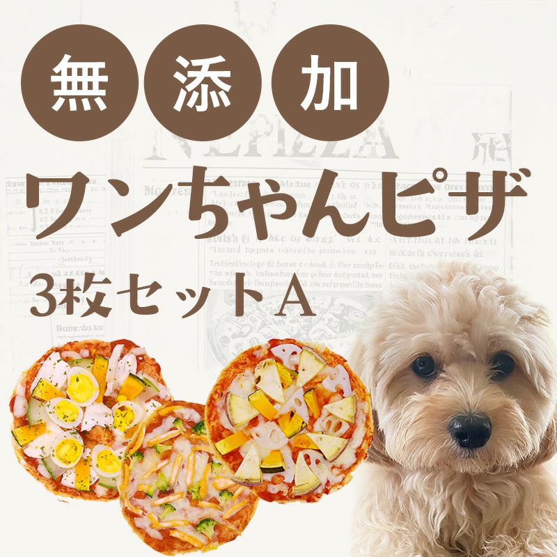 ひっちゃん品　クレンザーなし　3点セット ワンちゃんピザ3枚セットA（ミックスピザ、サーモン＆ブロッコリー