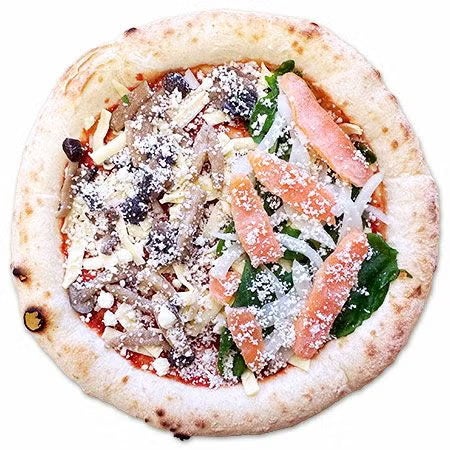 [ハーフ＆ハーフ]サーモンとルッコラ＆きのこチーズ 